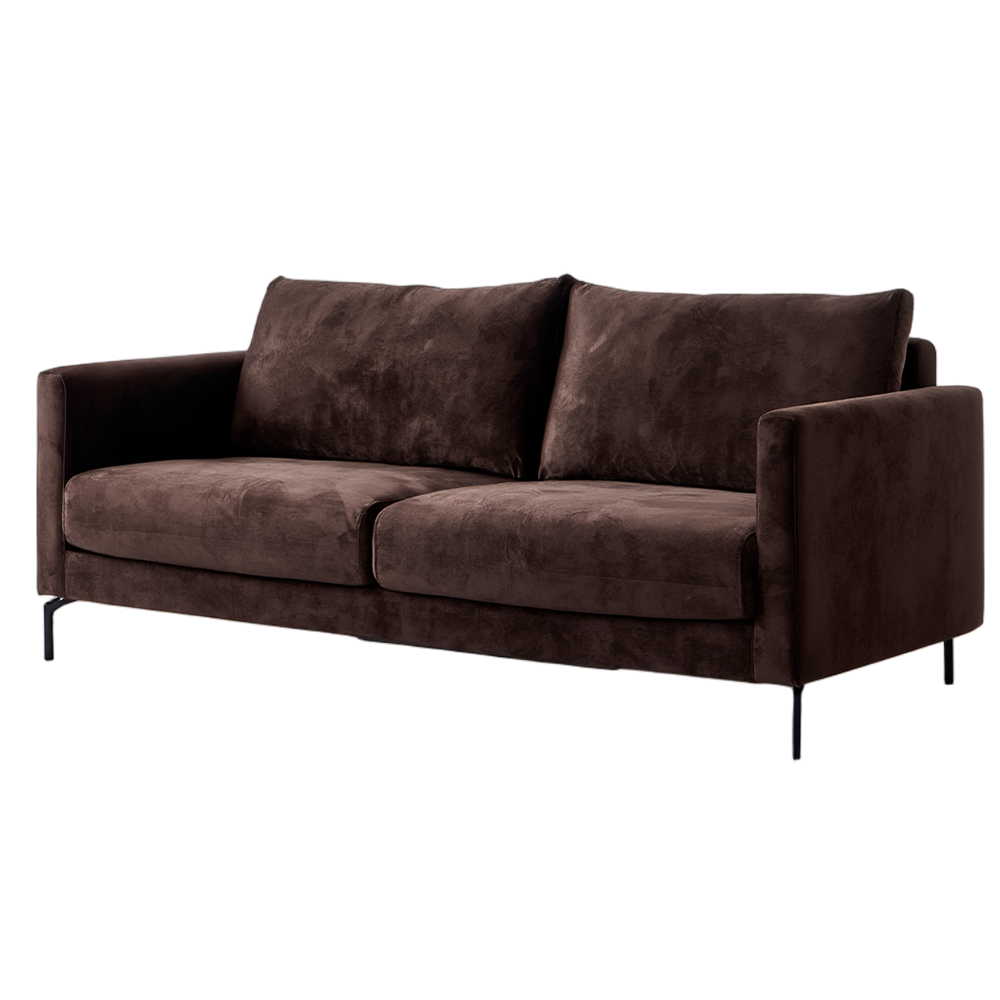 Tumepruun sametist diivani rent