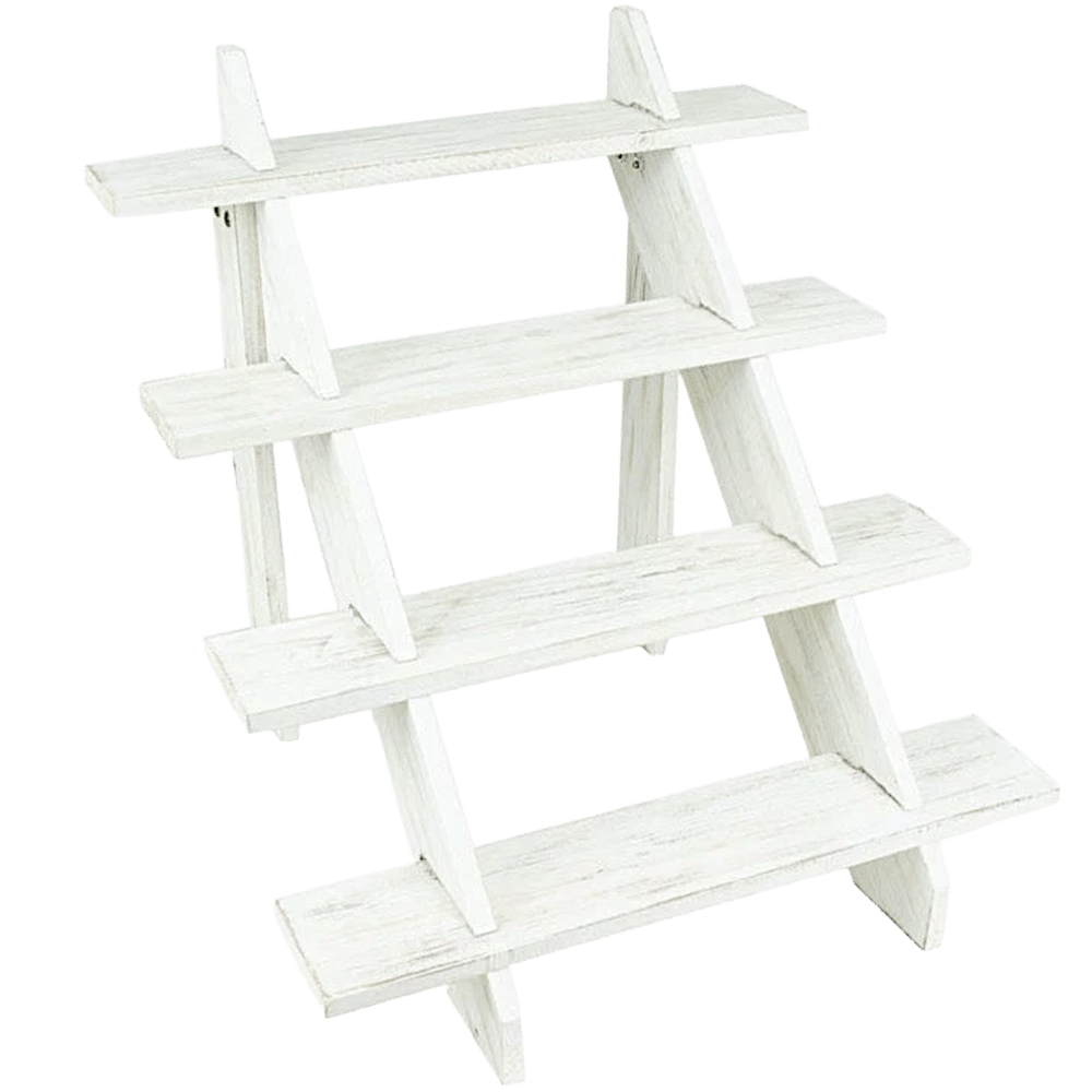 Valge puidust serveerimisriiul rent sinu ürituseks