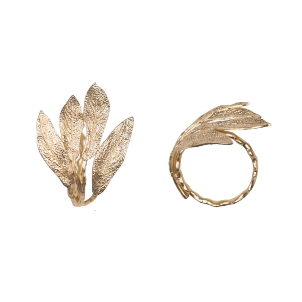 Servjetirõngas kuldne Leaf